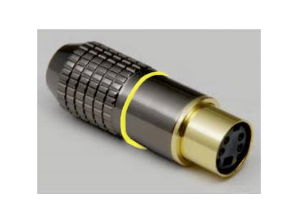 BKL Electronic 0212007, Mini DIN, Sort, Gult, Messing, Gull, 1 stykker
