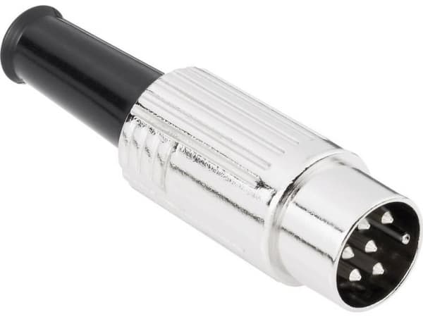 TRU COMPONENTS 1578941 DIN-rundstik Stik, lige Poltal: 3 Sølv 1 stk