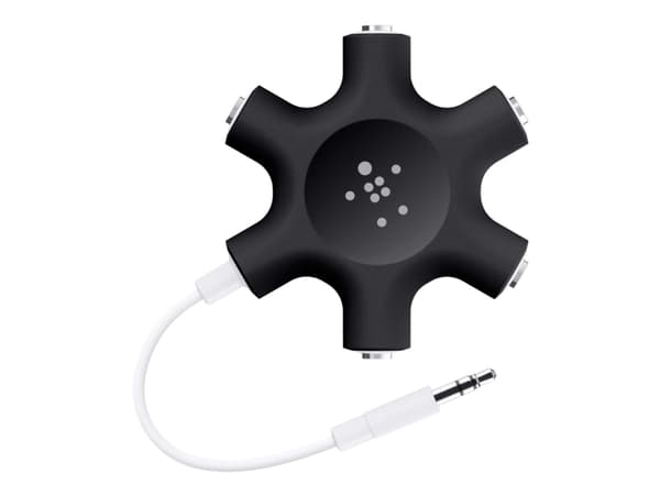 Belkin RockStar - Hodetelefonsplitter - mini-phone stereo 3.5 mm hann til mini-phone stereo 3.5 mm hunn - svart