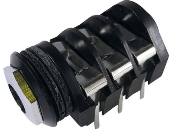 Cliff CL1334A Jack-stik 6,35 mm Tilslutning, indbygning vandret Poltal: 3 Stereo Sort 1 stk