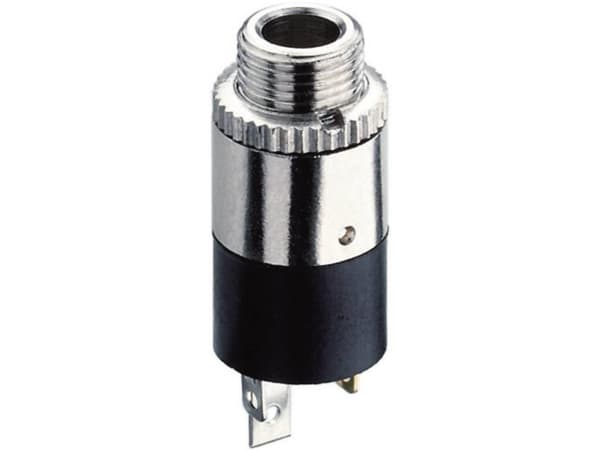 Hicon HI-J25SEF Jack-stik 2,5 mm Tilslutning, indbygning lodret Poltal: 3 Stereo Sølv 1 stk