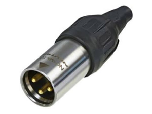 Neutrik NC3MX-TOP, XLR, Svart, Hankoppling, Rak, Polyamid, Gummi, Rostfritt stål, Nickel