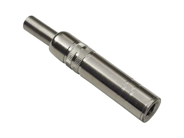 TRU COMPONENTS Jack-stik 6,35 mm Tilslutning, lige Mono Sølv 1 stk