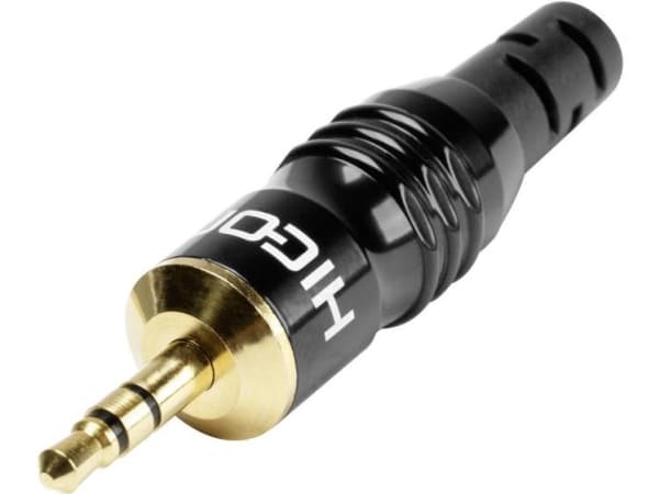 Hicon HI-J35T02 Jakkipistoke 3,5 mm Liitin, suora Navat: 4 Stereo Musta 1 kpl