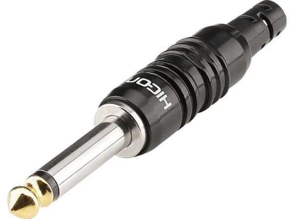 Hicon HI-J63M07 Jack-stik 6,35 mm Stik, lige Poltal: 2 Mono Sort 1 stk