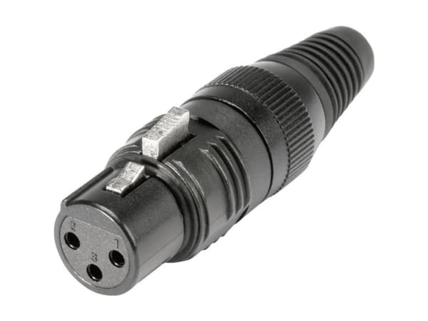 Hicon HI-X3CF-G XLR-liitin Liitin, suora napaluku: 3 Musta 1 kpl