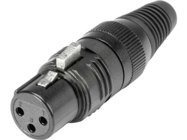 Hicon HI-X3CF-G XLR-liitin Liitin, suora napaluku: 3 Musta 1 kpl