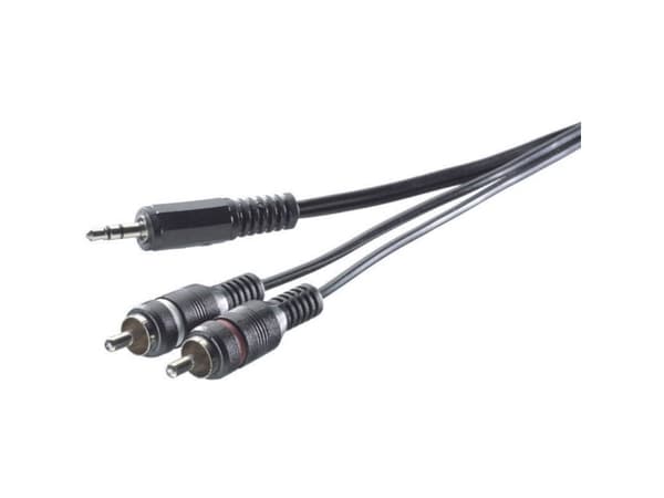 SpeaKa Professional SP-7869916, 2 x RCA, Hankjønn, 3.5mm, Hankjønn, 5 m, Svart