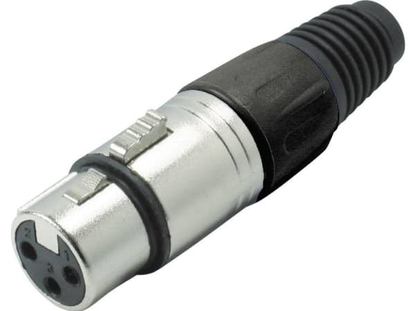 Kash 55022-S XLR-kontakt Koppling, rak Antal poler: 3 Svart 1 st