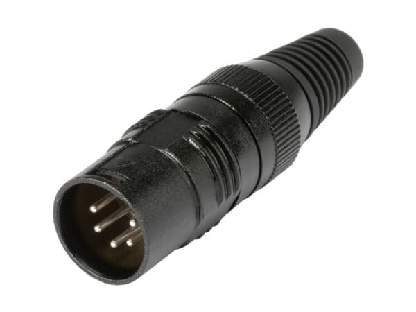 Hicon HI-X5CM-M XLR-kontakt Kontakten, rak Polantal: 5 Svart 1 st