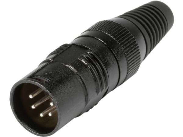 Hicon HI-X5CM-M XLR-kontakt Kontakten, rak Polantal: 5 Svart 1 st