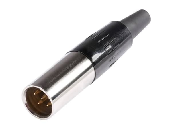 Hicon HI-XMCM5 Miniature-XLR-stik Stik, lige Poltal: 5 Sølv 1 stk