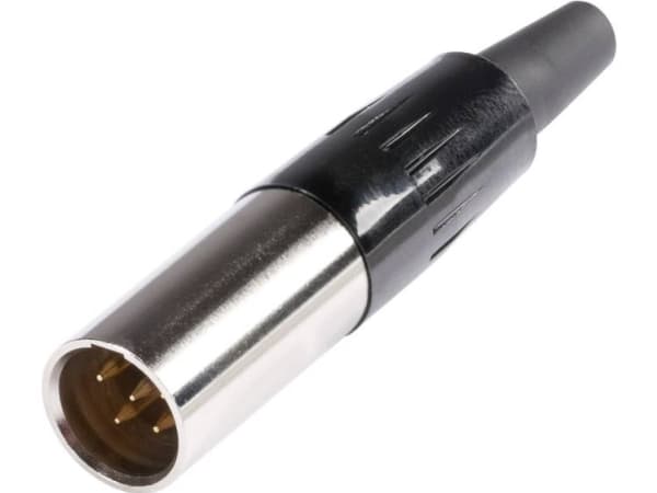 Hicon HI-XMCM5 Miniature-XLR-stik Stik, lige Poltal: 5 Sølv 1 stk