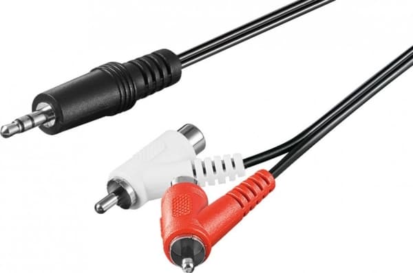 Goobay 50213, 3.5mm, Hankjønn, 2 x RCA, Hankjønn/hunkjønn, 1,5 m, Sort, Rød, Hvit