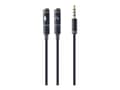 Miniatyrbild 3 av 5: Cablexpert - Audio-adapter - 4-poligt minijack kontakt till mini-phone stereo 3.5 mm mottagare - 20 cm
