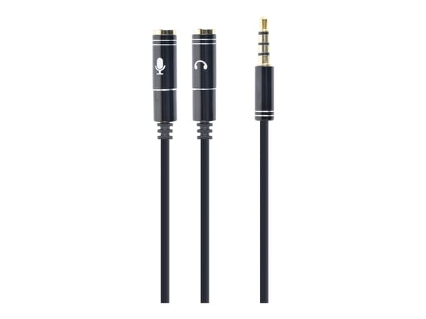Cablexpert - Audio-adapter - 4-poligt minijack kontakt till mini-phone stereo 3.5 mm mottagare - 20 cm