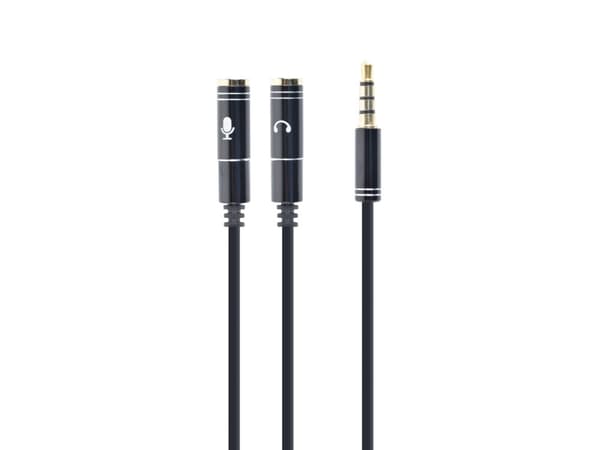 Cablexpert - Audio-adapter - 4-poligt minijack kontakt till mini-phone stereo 3.5 mm mottagare - 20 cm