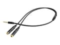 Miniatyrbild 1 av 5: Cablexpert - Audio-adapter - 4-poligt minijack kontakt till mini-phone stereo 3.5 mm mottagare - 20 cm