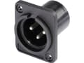 Miniatyrbilde 2 av 2: Hicon HI-X3DM-P XLR-stik Flangestik, kontakter lige Poltal: 3 Sort 1 stk