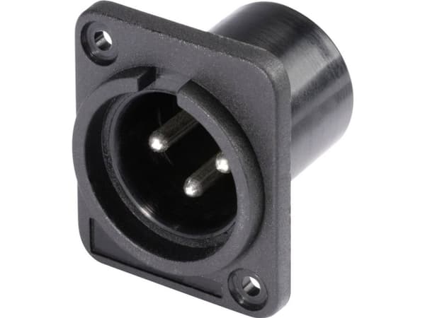 Hicon HI-X3DM-P XLR-stik Flangestik, kontakter lige Poltal: 3 Sort 1 stk