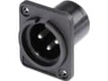 Miniatyrbilde 1 av 2: Hicon HI-X3DM-P XLR-stik Flangestik, kontakter lige Poltal: 3 Sort 1 stk