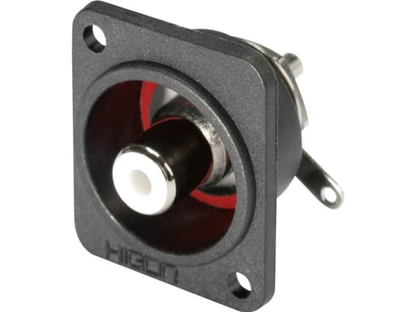 Hicon HI-CEFD-WHT Cinch-stik Flangetilslutning, kontakter lige Poltal: 2 Hvid 1 stk