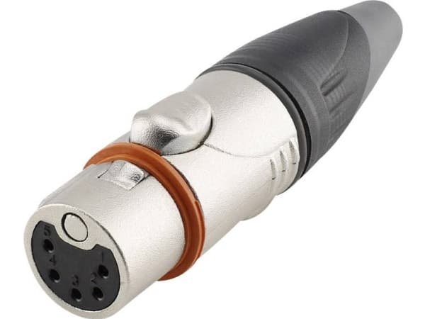 Hicon HI-X5CF-HD XLR-liitin Liitin, suora Nastojen määrä: 5 Musta, hopea 1 kpl