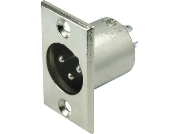 Kash 55001 XLR-stik Flangestik Poltal: 3 Sølv 1 stk