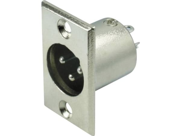 Kash 55001 XLR-stik Flangestik Poltal: 3 Sølv 1 stk
