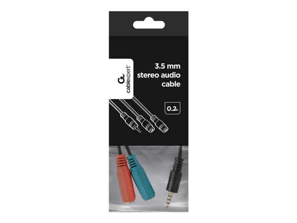 Cablexpert - Audio-adapter - mini-phone stereo 3.5 mm hona till 4-poligt minijack hane - 20 cm