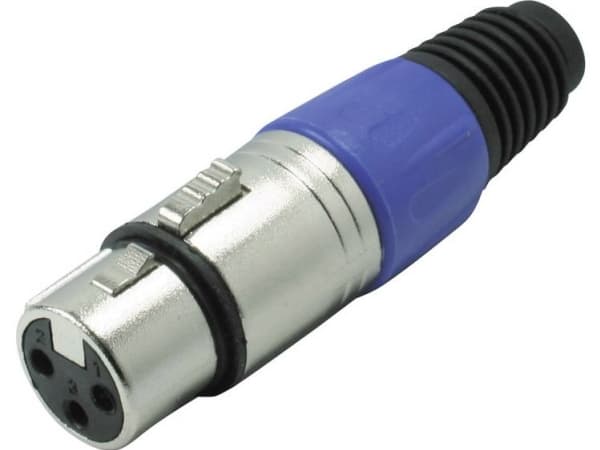 Kash 55022-B XLR-stik Kobling, lige Poltal: 3 Blå 1 stk
