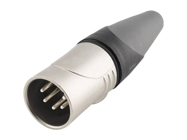 Hicon HI-X5CM-HD XLR-stik Stik, lige Poltal: 5 Sort, Sølv 1 stk