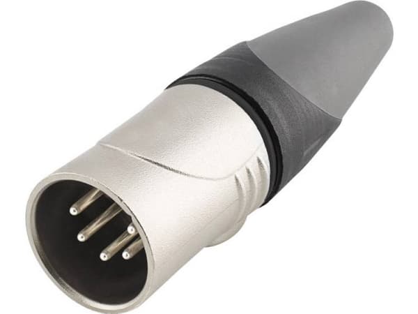 Hicon HI-X5CM-HD XLR-stik Stik, lige Poltal: 5 Sort, Sølv 1 stk