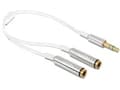 Miniatyrbilde 3 av 5: DeLOCK - Audio splitter - stereo mini jack (hann) til stereo mini jack (hun) - 25 cm - hvit