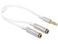 DeLOCK - Audio splitter - stereo mini jack (hann) til stereo mini jack (hun) - 25 cm - hvit