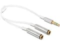 Miniatyrbilde 4 av 5: DeLOCK - Audio splitter - stereo mini jack (hann) til stereo mini jack (hun) - 25 cm - hvit