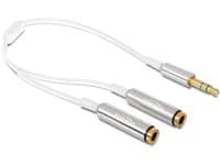 DeLOCK - Audio splitter - stereo mini jack (hann) til stereo mini jack (hun) - 25 cm - hvit