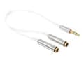 Miniatyrbilde 1 av 5: DeLOCK - Audio splitter - stereo mini jack (hann) til stereo mini jack (hun) - 25 cm - hvit