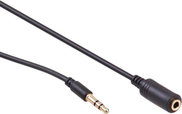 Maclean MCTV-821 - Ljudförlängningskabel - mini-phone stereo 3.5 mm hane till mini-phone stereo 3.5 mm hona - 5 m - skärmad - svart
