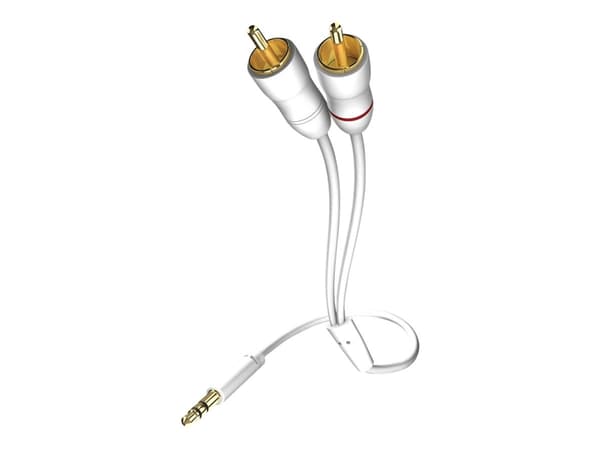 in-akustik Star MP3 Audio Cable - Lydkabel - RCA x 2 hann til mini-phone stereo 3.5 mm hann - 5 m - skjermet - hvit