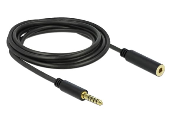 Delock - Lydforlengelseskabel - balansert stereo 4,4 mm hann til balansert stereo 4,4 mm hunn - 3 m - svart