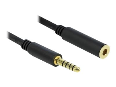 Delock - Lydforlengelseskabel - balansert stereo 4,4 mm hann til balansert stereo 4,4 mm hunn - 3 m - svart