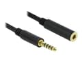 Miniatyrbilde 2 av 3: Delock - Lydforlengelseskabel - balansert stereo 4,4 mm hann til balansert stereo 4,4 mm hunn - 3 m - svart