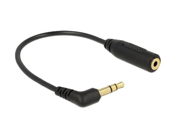 DeLOCK - Hodetelefonadapter - stereo mikroplugg (hun) til 4-polet miniplugg (hann) vinklet - 17,5 cm - svart