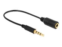 Delock - Audioadapter - mini-phone stereo 3.5 mm hunn til mini-phone stereo 3.5 mm hann - 17.5 cm - svart