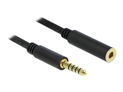 Delock - Lydforlengelseskabel - balansert stereo 4,4 mm hann til balansert stereo 4,4 mm hunn - 0.5 m - svart