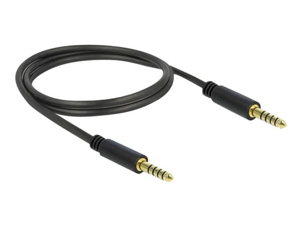 Delock - Lydforlengelseskabel - balansert stereo 4,4 mm hann til balansert stereo 4,4 mm hann - 1 m - svart