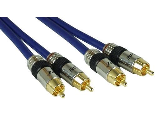 InLine 89750P, liitin, 2 x RCA, liitin, 0,5 m, Blå