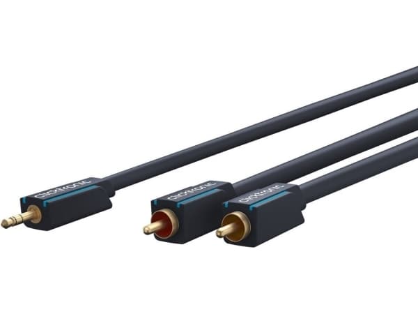ClickTronic 7.5m MP3 Adapter, 3.5mm, Hankjønn, 2 x RCA, Hankjønn, 7,5 m, Blå