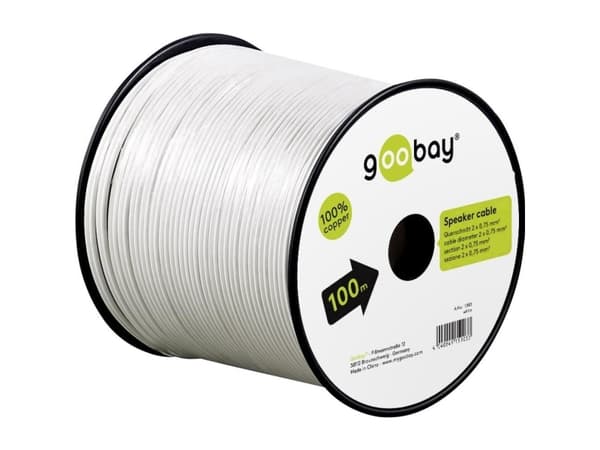 Goobay 15115, Oksygenfritt kobber, 25 m, Hvit